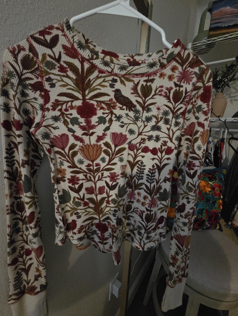 Free People We The Free "Toileidays" Long Sleeve Thermal Shirt NWOT - Picture 6 of 9